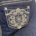 Nine West Dark Wash Blue Jean Denim Skirt Bling Gem Embroidery Pockets Sz 8/28 Photo 6