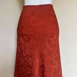 Alexa Chung Floral Jacquard Silk Satin Midi Orange Skirt Sz 6 Minimalist Photo 6