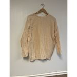 ZARA  Women's Top S Peach Cream 100% Linen 3/4 Sleeve Collared Tunic Oversized Photo 4