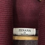 Zenana Outfitters Cozy Burgundy Black Dolman Sleeve Plaid Poncho Sweater Size 2X Photo 3