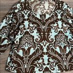 Take Two Brown and Cream Patterned Top Size 2X Photo 2
