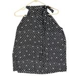 Loft  Halter Top Sleeveless Tie Neck Blouse Black White Polka Dot M Photo 4