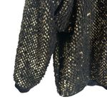ZARA Black Gold Sequin Embellished Zip Up Long Sleeve Bomber Jacket Size Small Photo 6