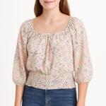 No Boundaries Excellent  XXL Boho Floral Peasant Blouse 3/4 Sleeve Juniors Top Photo 0