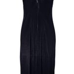 The Vintage Shop Vintage 90s Dark Purple Velvet Velour Strappy Back Fitted Midi Slit Dress 2 Prom Photo 1