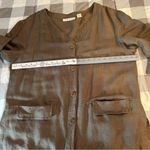 Vintage Chaus Olive Green Linen blend Jacket/blouse size Large oversized Photo 5