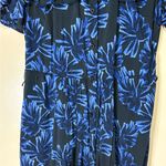 Who What Wear  Blue Leaf Pattern Long Sleeve Dress Photo 2