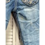 Rock Revival Sundee Ankle Skinny Jeans Embroidered/Gems Logo Size 28 Low Rise Photo 5