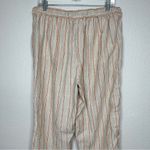 Coldwater Creek 100% Linen Striped Pull On Pants, Sz Medium Photo 6