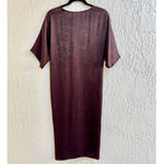 ZARA NWT Kimono Sleeve Knotted Satin Sheen Cocktail Midi Dress Purple Women's XS Photo 3