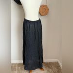 Flax  by Jeanne Engelhart Black Linen Maxi Skirt, Size Large Photo 2