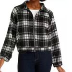 Philosophy  Womens M Black White Plaid Zip Front Jacket Photo 0