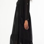 Lovestitch Sheer Black Flowy Chiffon Maxi Dress Kaftan XS-Large Photo 8