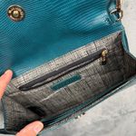 Eloquii  Crossbody Bag Teal Blue Green Snakeskin Embossed Foldover Purse Chic Photo 7