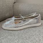 Keds  Square Toe Mary‎ Jane Sneaker in Silver Metallic Leather Size 7.5 Photo 1