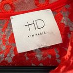 HD in Paris  Vibrant Orange Lace Blouse Photo 3