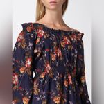 SEA New York Esme Silk Floral Long Sleeve Dress in Navy, Size S, NWT Blue Photo 7