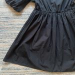Madewell NWT  Poplin Crewneck Bubble-Sleeve Mini Dress in True Black Size 8 Photo 4