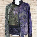 Mary Lynn O’Shea Hand Woven Jacket Women Medium Jacquard Purple Patchwork Floral Photo 0