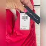 CHAPS NWT one piece tummy control red/pink halter neck swimsuit with skirt; 16 Photo 5