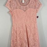 No Boundaries  Lace Skater Drop Dress Juniors Size L (11-13) Coral Color Lined Photo 0