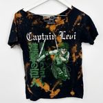Hot Topic Attack On Titan Captain Levi Custom Bleach Splatter Shirt Size Small Anime Photo 0