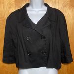 DKNY Black Donna Karan New York Cropped Linen Jacket Size Small Photo 0