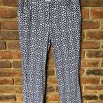 Laundry by Shelli Segal  Blue & White Slim Fit Cropped Pants Women's Size 6 Photo 0