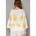 POL Light Beige Sunflower Knit Bohemian Oversize Top Medium NWOT Photo 3
