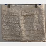 Sans Souci  Women's Beige/Cream Lined Lace Mini Skirt Zips on Side Size L Photo 1