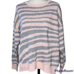 SheIn  1XL womens pullover sweater grey and pink long sleeve Photo 0