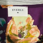 Everly Women Purple Floral V-Neck Side Slit Maxi Dress Size S Photo 12