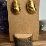 Monet  earrings .925 silver with gold finish puffy hoops chunky vintage Photo 0