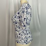 Charter Club  Fitted Blue and White Short Sleeve T-Shirt (746) Photo 3