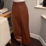 7 For All Mankind High Rise Vegan Brown Leather Pants Double Zip Size 6 Photo 1