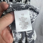 Dress Barn Black Floral Sleeveless Scoop Neck Jersey Banded Waist Dress Sz 10 Photo 8