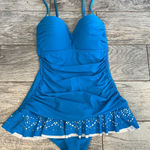 Gottex Profile Tutti Frutti Lasercut One Piece Swimsuit 10 Swimdress Ruffle NWOT Photo 0