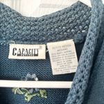 Capacity Petites Vintage 90s Blue Floral Pointelle Knit Button Vest Sweater MP Size M Photo 6