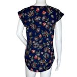 EXPRESS  Shirt Women‎ XS Navy Blue Multicolored Floral Office Casual Versatile Photo 3