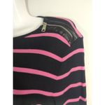 Lauren Ralph Lauren Womens Striped Zip Shoulder Sweaters Black Size Medium Photo 1