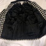 Carroll Reed Size 6 Blazer Black Jacket White Check Suede Collar Wool USA FLAWED Photo 8