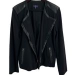 NYDJ NJDY Moto Jacket XL Black Knit Stretchy Asymmetrical Zip Photo 1