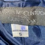 Jessica McClintock VTG  80s  Satin Blue Strapless Bubble Mini Dress Sz 5 Photo 10