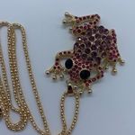New reddish&pink frog rhinestone fashion necklace Photo 0