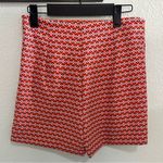ZARA  Fitted High Waist Orange and Purple Geometric Print Shorts Small Photo 4