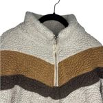 Altar'd State  Quarter Zip Sherpa Pullover Women's Size Small Neutral Warm Retro Photo 0