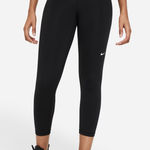 Nike  Black Mid Rise Crop Mesh Panel Leggings Size XS Photo 0