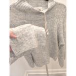 Jessica Simpson Cropped Mock Neck Light Gray Cable Pullover Boxy Y2K S Womens Photo 1