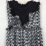 ZARA  Shimmery Metallic Silver Black Ruffle Party Mini Dress Small Photo 11