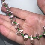 Vintage Chunky Shell and Seed Bead Necklace with Barrel Clasp Pink Photo 3